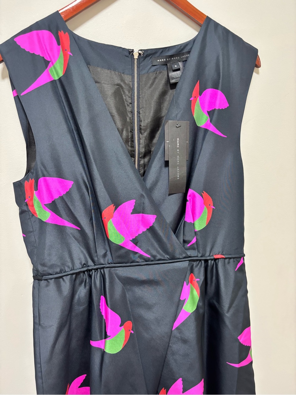 ASO Blair Waldorf in Gossip Girl NWT Marc by Marc Jacobs Bird Print Dress Size 6 - Picture 4 of 9